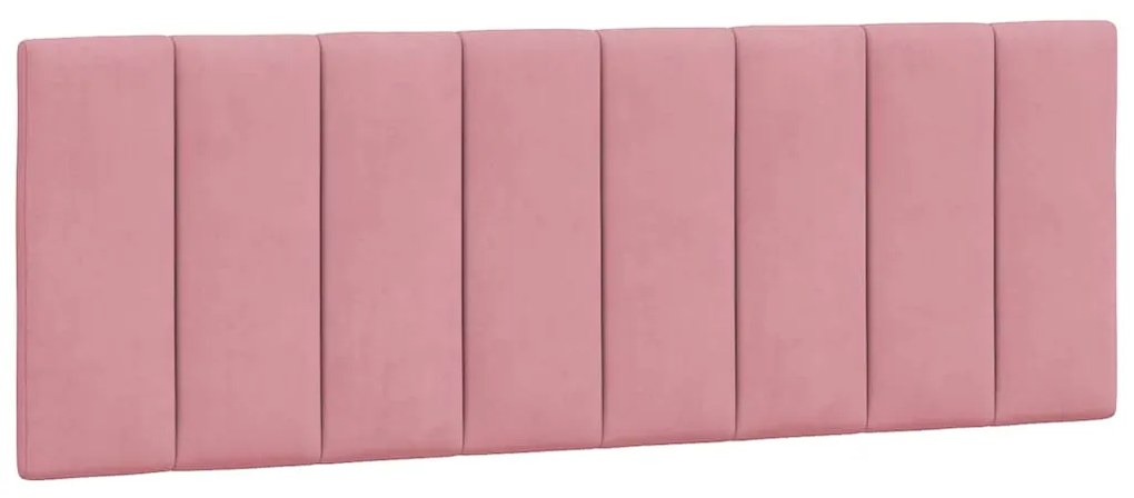 374674 vidaXL Мека табла за легло, розова, 140 см, кадифе