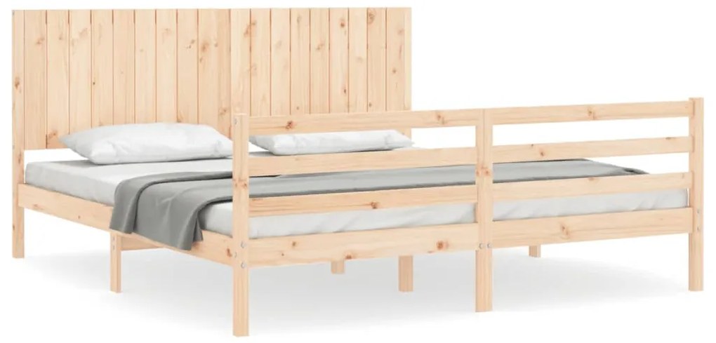 3194781 vidaXL Рамка за легло с табла Super King Size дърво масив