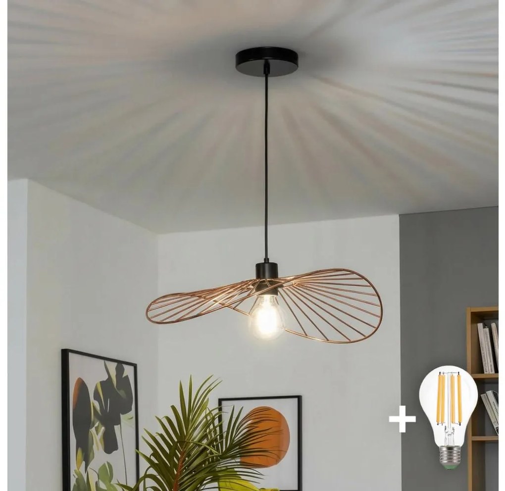 Brilagi - LED полилей на кабел CERIA WIRE 1xE27/40W/230V 40x56 см бронзов