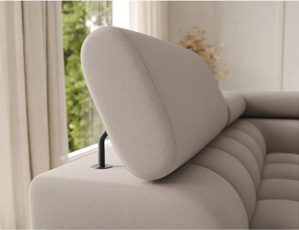 Светлокафяв кадифен разтегателен ъглов диван (ляв ъгъл U форма) Feraria – ELTAP