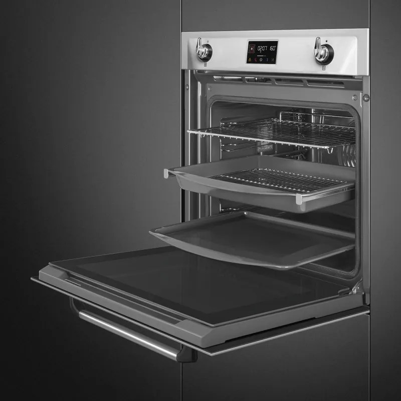 Фурна за вграждане Smeg SOP6902S2PX, 3000W, 68 л, Клас A++, 12 функции и 5 нива на готвене, Готвене чрез Комбинирана пара, Самопочистване, Таймер, 30-280C, Инокс