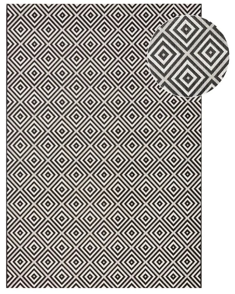 Черно-бял килим на открито , 200 x 290 cm Karo - NORTHRUGS