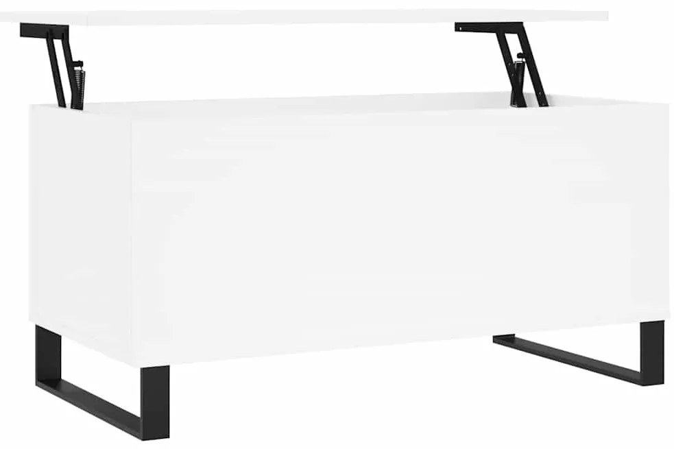 830980 vidaXL Кафе маса, бяла, 90x44,5x45 см, инженерно дърво