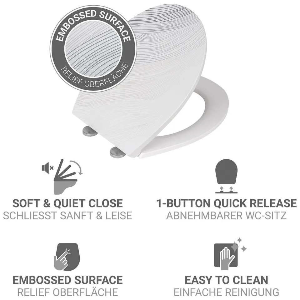 Тоалетна чиния с автоматично затваряне 38 x 44,5 см Menin – Wenko