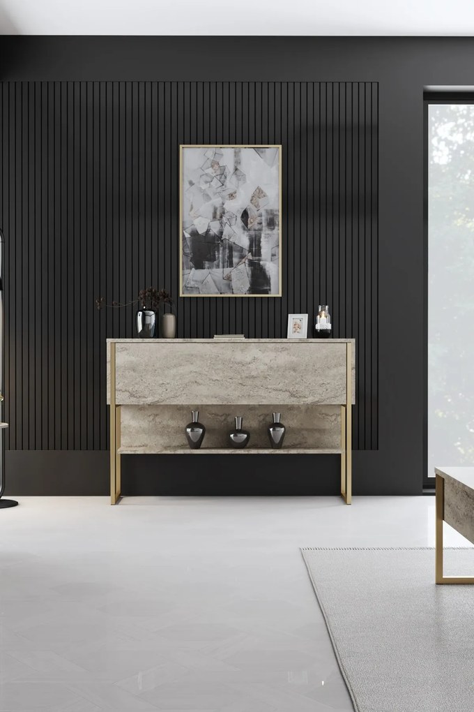 Скрин Luxe, цвят Травертин Златен