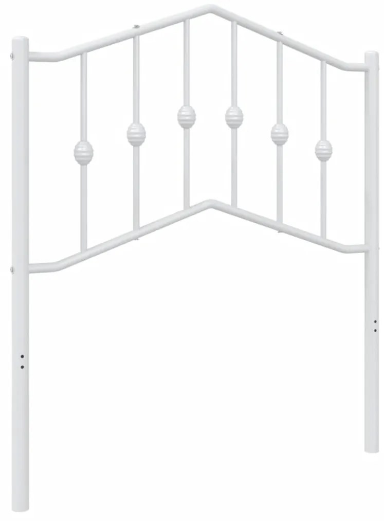 373865 vidaXL Метална резервна табла за легло, бяла, 80 см