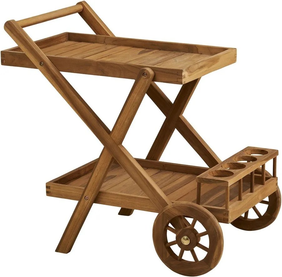 Маса за сервиране на колелца от масивна дървесина 50x86 cm Pasaku – House Nordic