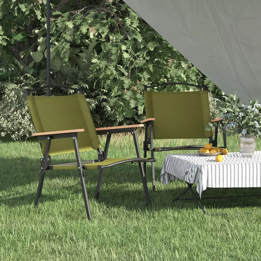 Sonata H Къмпинг столове 2 бр зелени 54x55x78 см Оксфорд плат