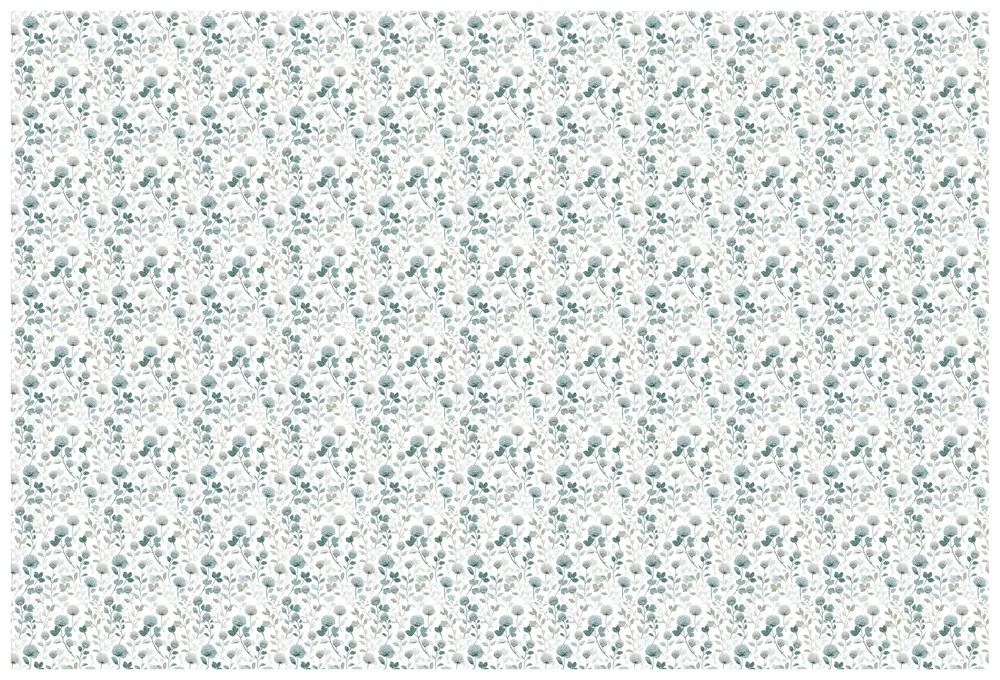 Самозалепващ тапет – Нежни сини цветя с листа