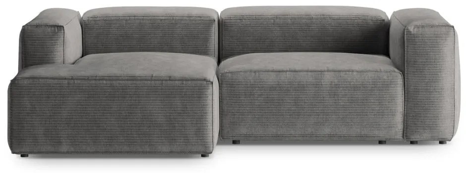 Светлосив ъглов диван от рипсено кадифе (ляв ъгъл) Bergamo – Cosmopolitan Design