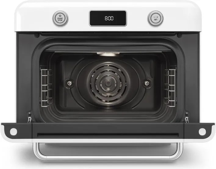 Мини фурна с комбинирана пара Smeg COF01WHEU, 1800 W, 10 функции, LCD дисплей, 40-230C, Бяла
