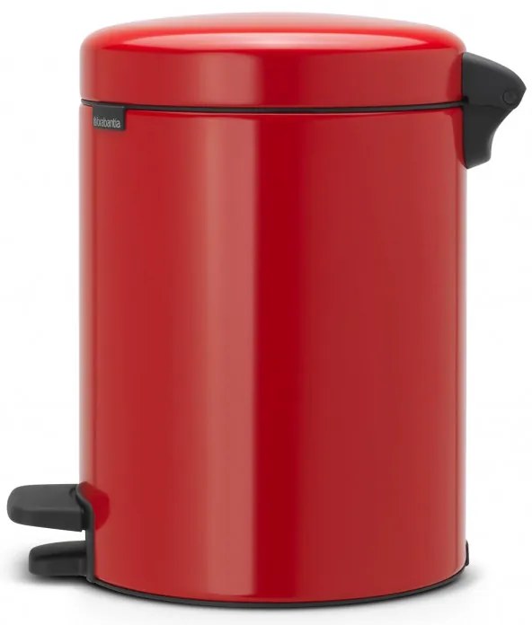 Кош за боклук с педал Brabantia NewIcon 649006, 5 л, Леко затваряне, Противоплъзгаща основа, Червен