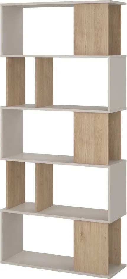 Кремава библиотека от декор от дъб 80x173,5x29,5 cm Maze – Tvilum