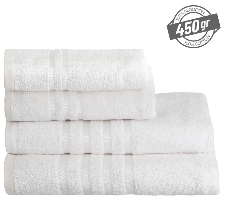 Бяла памучна хавлиена кърпа от тери 70x140 cm Simple – Casa Selección