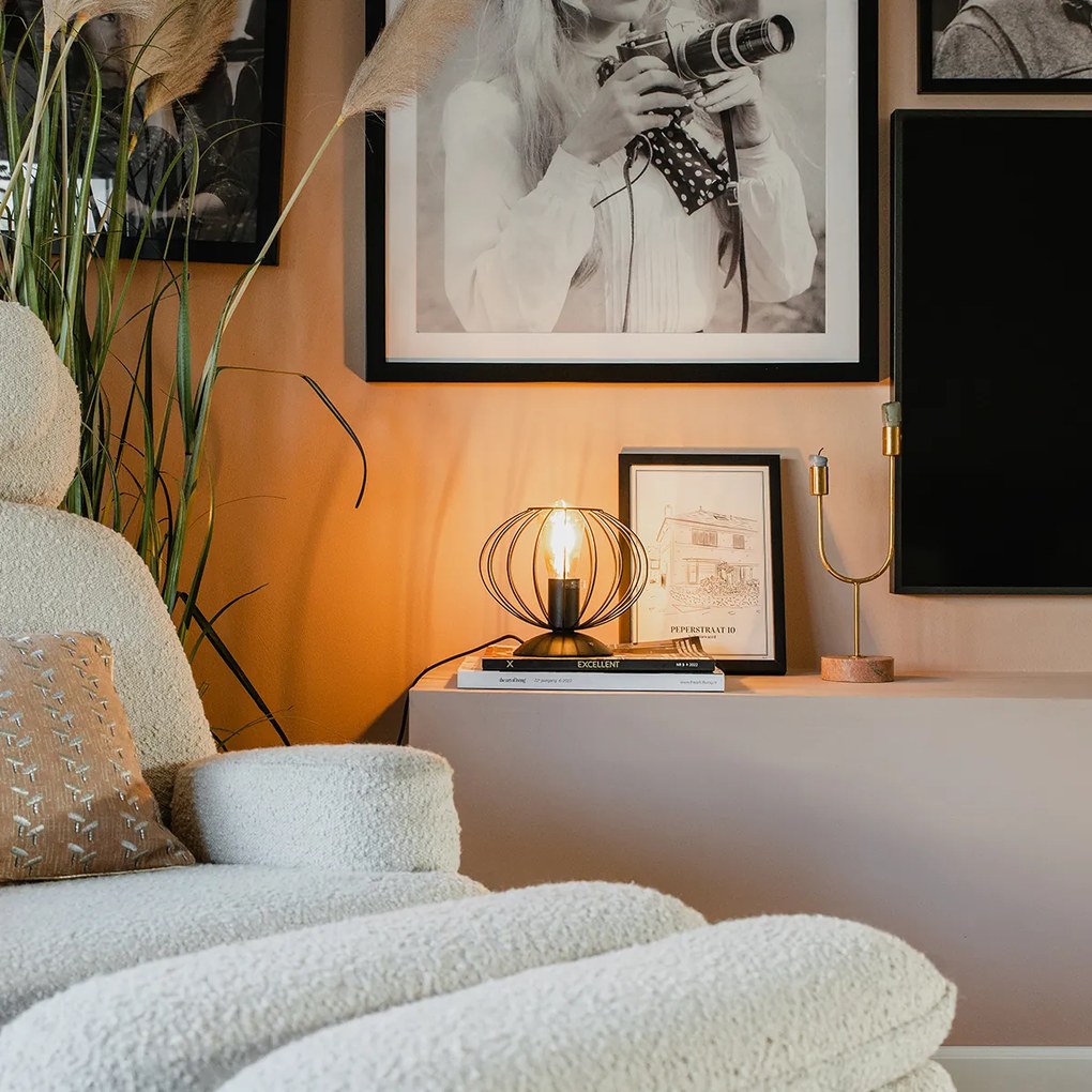 Индустриална настолна лампа черна - Margarita