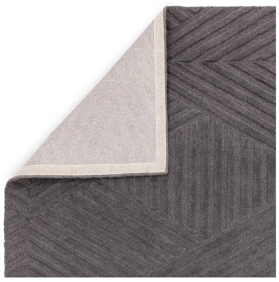 Антрацитен вълнен килим 160x230 cm Hague - Asiatic Carpets