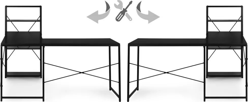 Ъглова работна и игрална маса с рафтове svetlá hnedá