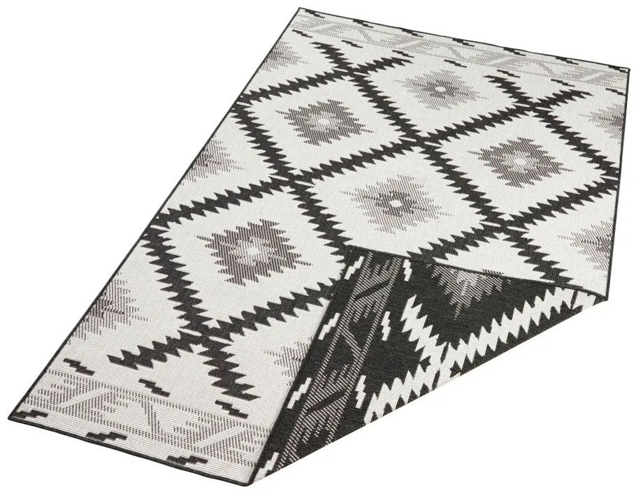 Черно-кремав килим за открито , 170 x 120 cm Malibu - NORTHRUGS