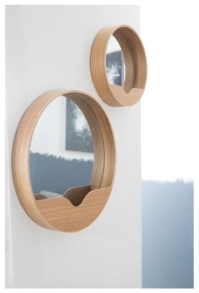 Стенно огледало с място за съхранение Кръгла стена, ⌀ 40 cm - Zuiver