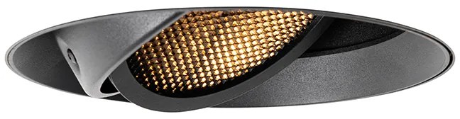 Модерен вграден прожектор черен GU10 AR111 кръгъл без рамка - Oneon Honey