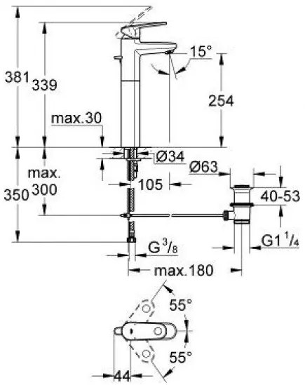 Кран за маса мивка Grohe Europlus