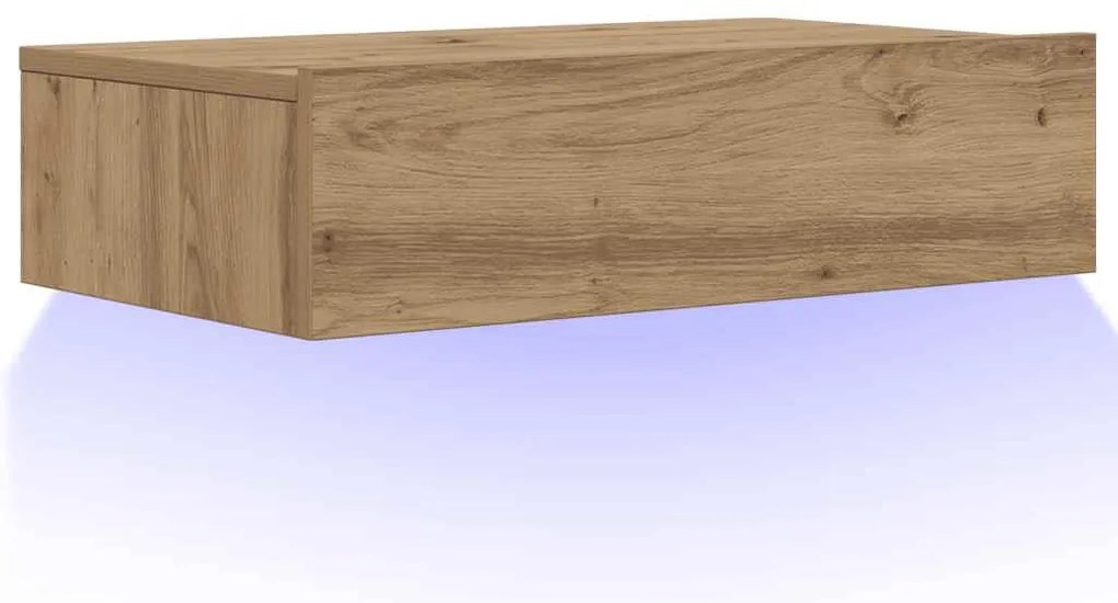 856345 vidaXL ТВ шкаф с LED светлини Artisan дъб 60x35x15,5 cm