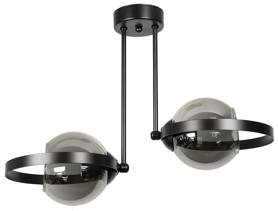 Плафон ГАЛАКСИ S, черен/сив, 2xE27