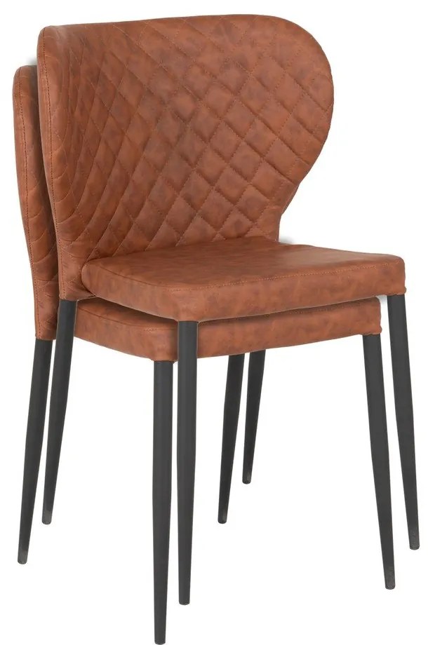 Кафяви трапезни столове в цвят коняк в комплект от 4 броя Pisa - House Nordic