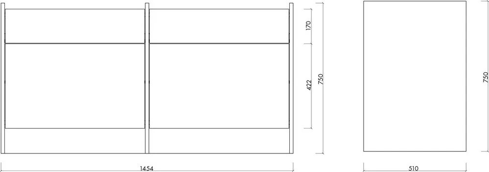 Скрин от декор от дъб в естествен цвят 146x76x51 cm Hido – noo.ma