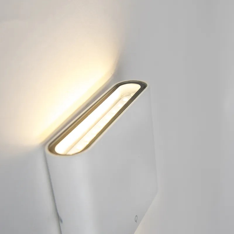 Модерна външна стенна лампа бяла 11,5 см с включен LED - Batt
