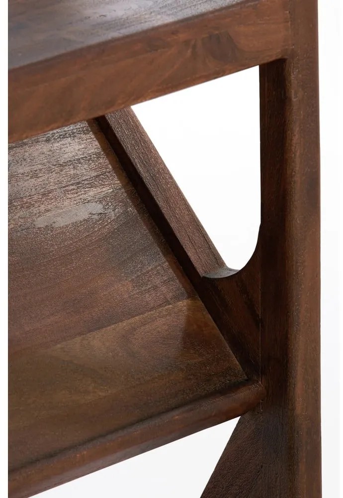 Кафява етажерка от масивна акациева дървесина 120x160 cm Yuki - Light &amp; Living