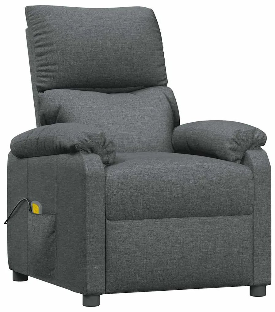 322457 vidaXL Масажен стол, тъмносив, текстил