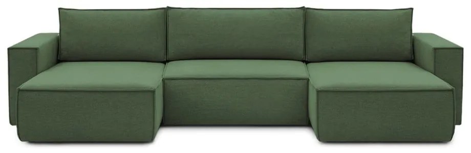 Зелен ъглов диван (U-образен) Nihad - Bobochic Paris