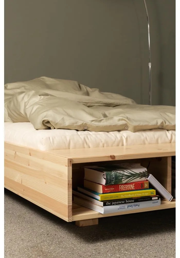 Двойно легло от масивен бор с включена подматрачна рамка в естествен цвят 140x200 cm Merge – Karup Design