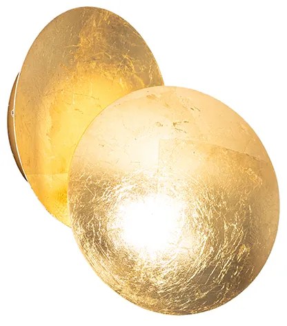 Модерна стенна лампа златиста кръгла 20 см - Sunrise