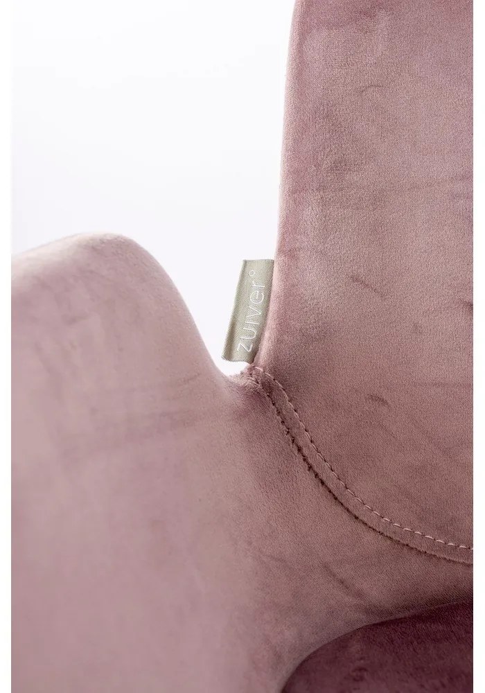 Светлорозови бар столове от кадифе в комплект от 2 броя 91,5 cm Brit - Zuiver