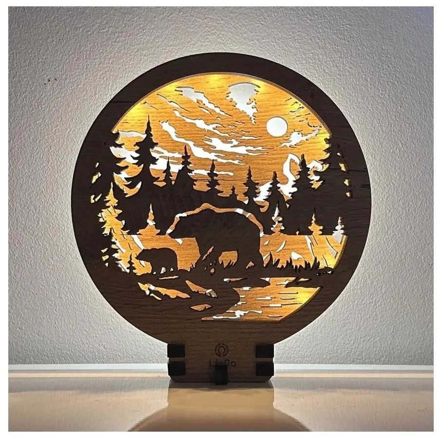 Li-Go 23595/DUB2 - димируема LED настолна декорация LED/12W/230V 20x22 см дъб