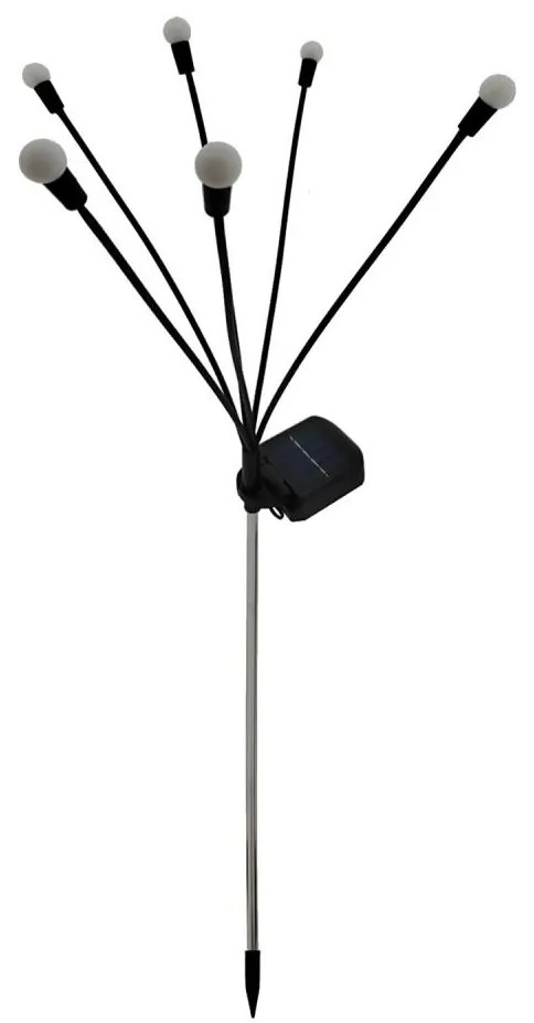 LED соларно осветително тяло 6xLED/1,2V 300 mAh IP44 черно