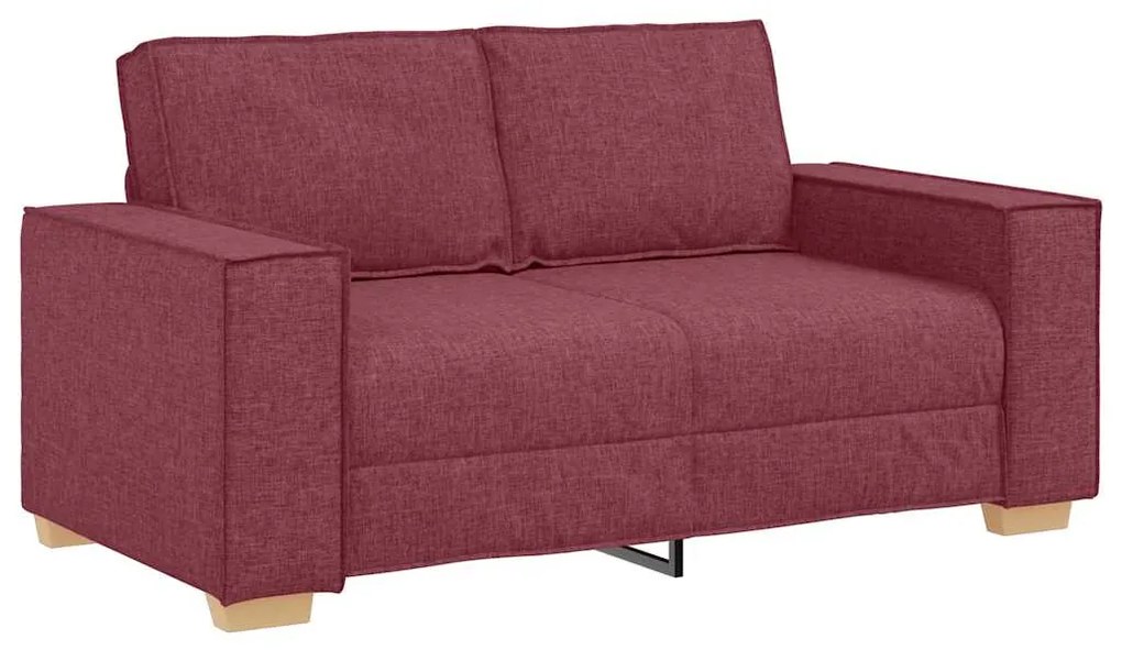 4104973 vidaXL Двуместен диван, бордо, 120 см, плат