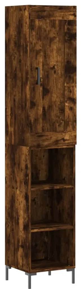 3200326 vidaXL Висок шкаф, опушен дъб, 34,5x34x180 см, инженерно дърво
