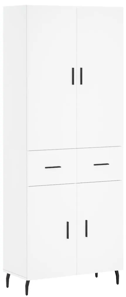 3198161 vidaXL Висок шкаф, бял, 69,5x34x180 см, инженерно дърво