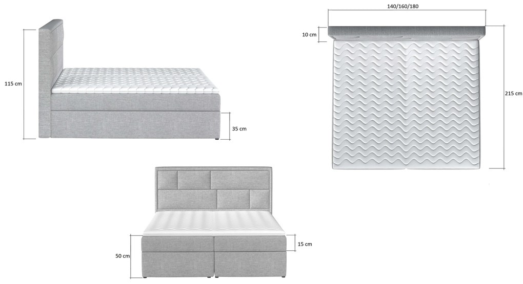 Тапицирано легло Dorma-140 x 200-Leuko