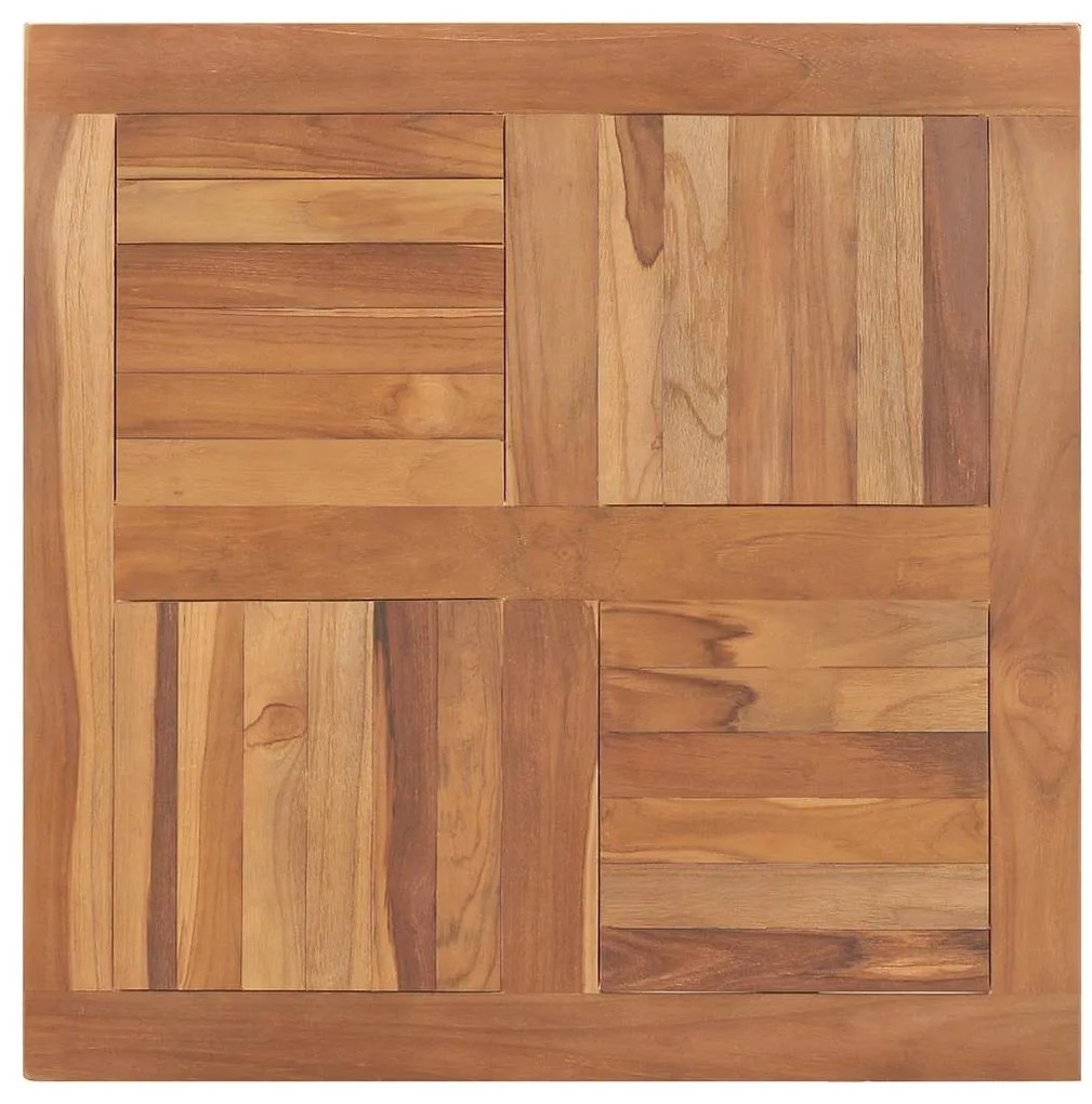 48990 vidaXL Плот за маса, тиково дърво масив, квадратен, 80x80x2,5 см