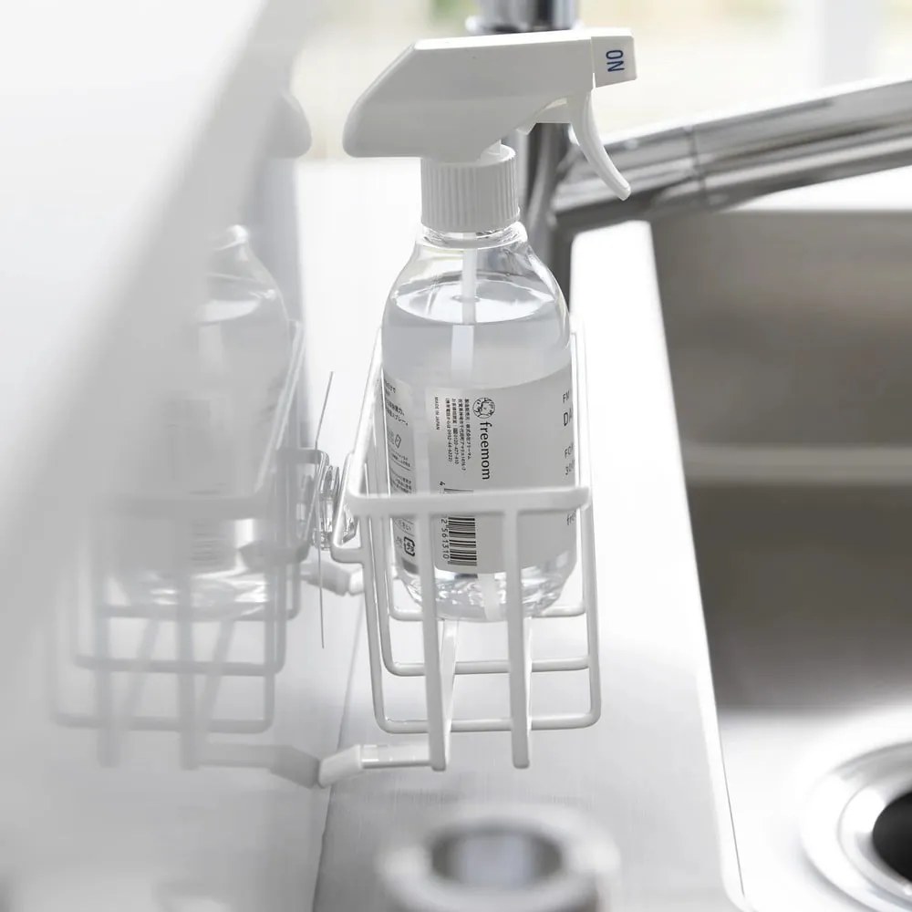 Бяла метална стойка за перилни препарати без пробиване Film Hook – YAMAZAKI