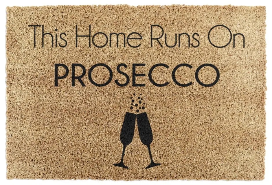 Изтривалка от кокосови влакна 40x60 cm This Home Runs On Prosecco – Artsy Doormats