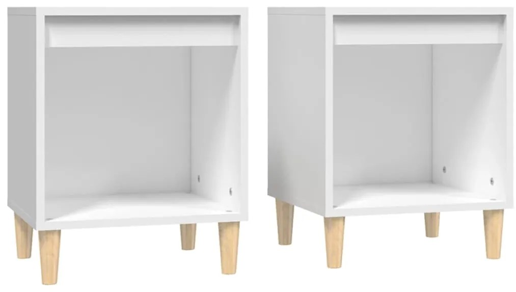 821859 vidaXL Нощни шкафчета, 2 бр, бели, 40x35x50 см
