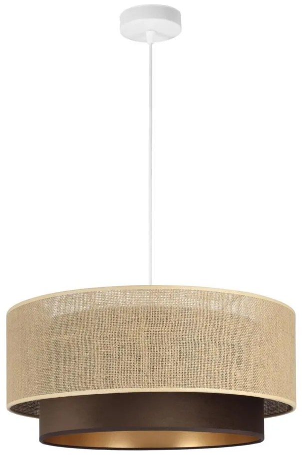 Люстра на кабел SARTA 1xE27/60W/230V кафява/джут