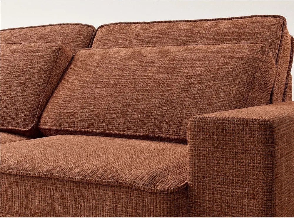 Шенилов ъглов диван в меден цвят (ляв ъгъл/L форма) Kirou – Maison de Rêve