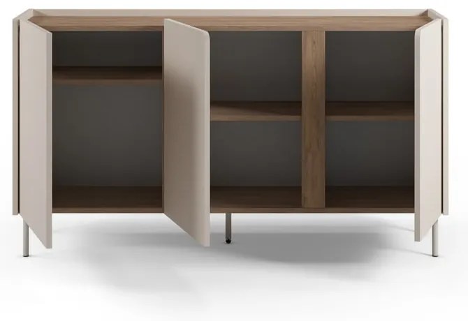 Кремаво-естествен скрин от декор от дъб 150x82,5x40,5 cm Lucile – Marckeric