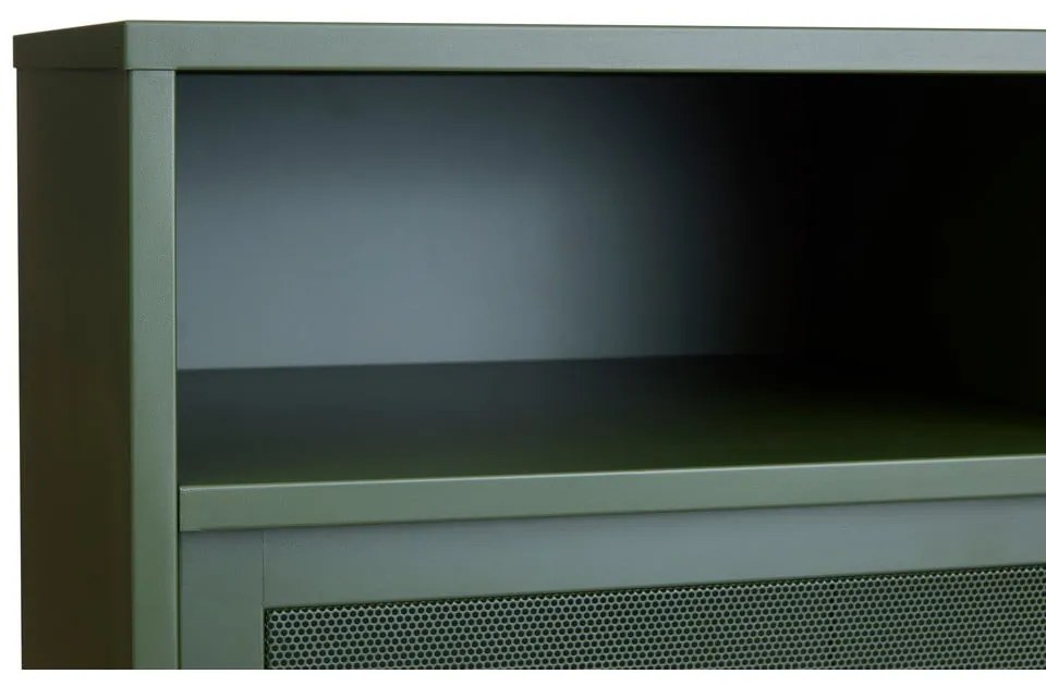 Тъмнозелено метално шкафче с плъзгащи се врати 90x140x40 cm Veep – Unique Furniture